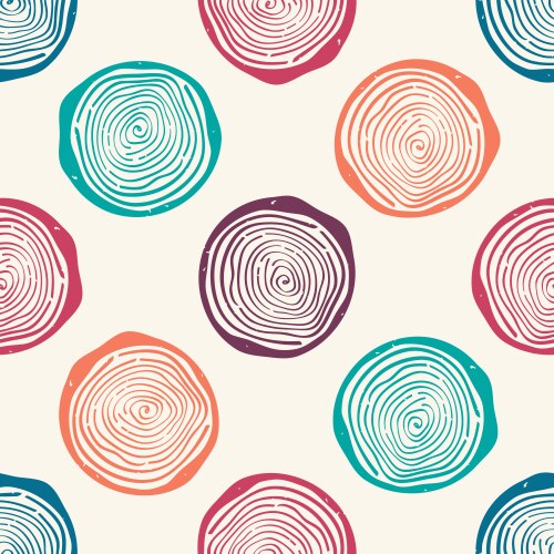 grunge seamless pattern with tree rings modern vector image