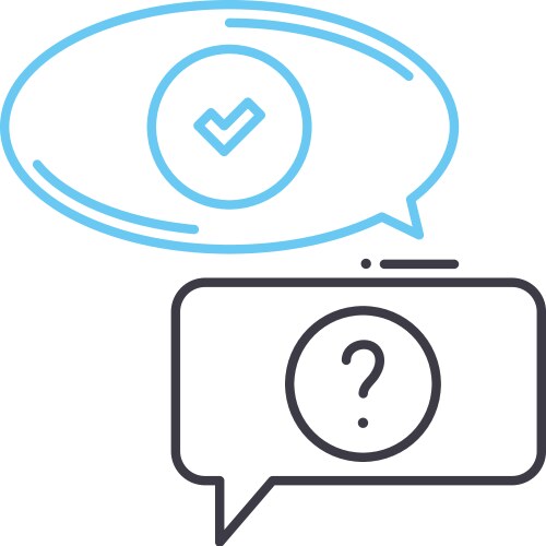 Qa testing line icon outline symbol vektorbild