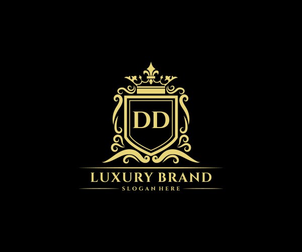 Elegant Gold Initial Monogram Vector Image