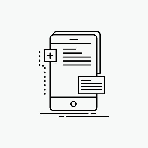 Frontend interface mobile phone developer line vector image