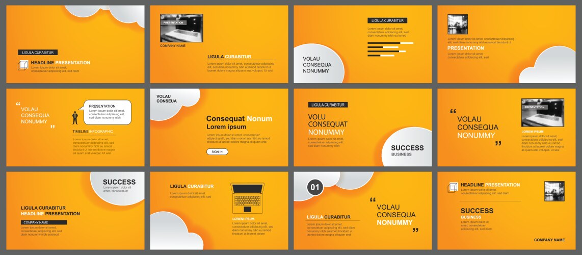 Paper Cloud Presentation Template Vector Image