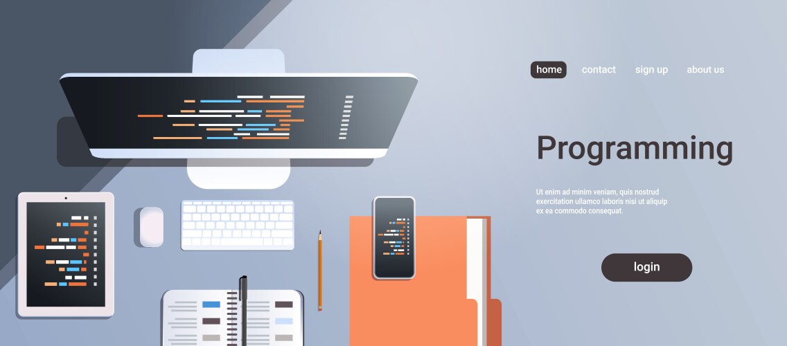Web site design development program code vektorbild