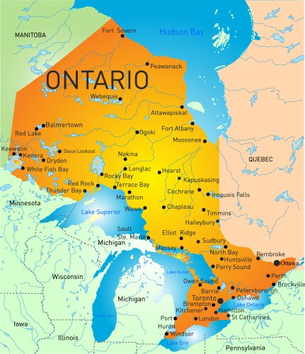 ontario province map vector