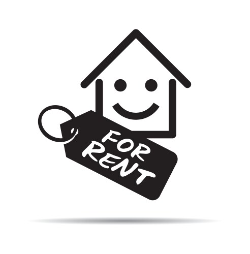 Real estate home for rent outline icon vector image