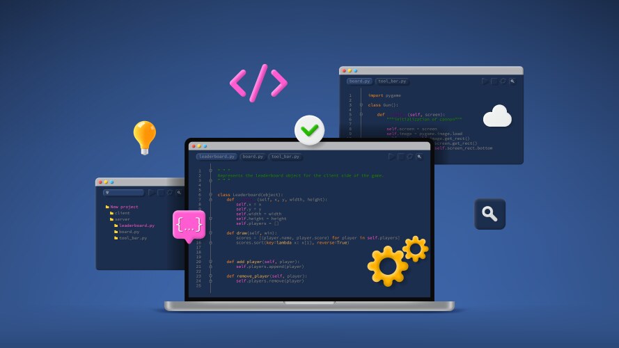 Concept of computer programming vektorbild