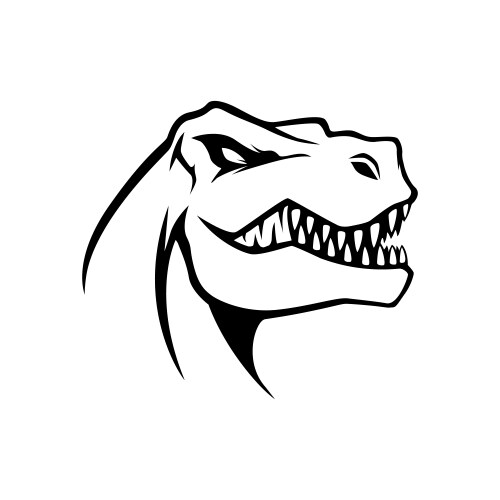 Hand drawn of a raptor dinosaur outline Royalty Free Vector