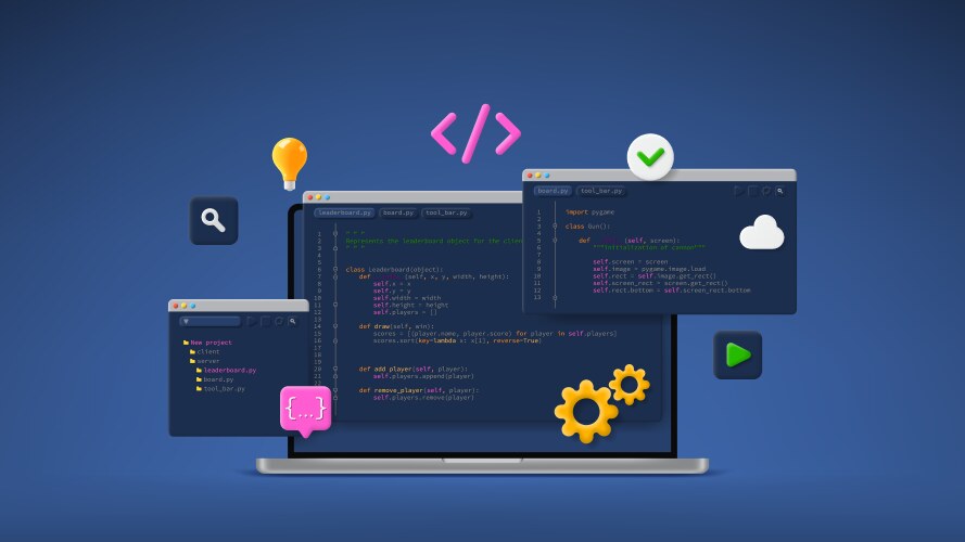 Concept of computer programming vektorbild