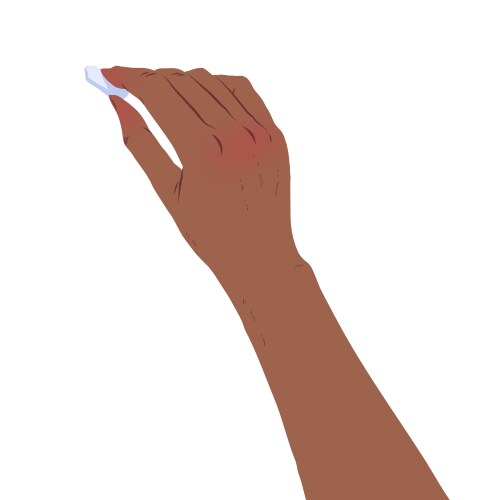 Female hand drawing with chalk Royalty Free Vector Image