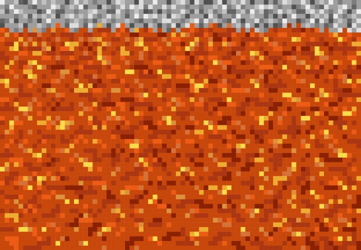 Lava magma pixel blocks pattern game background vector image