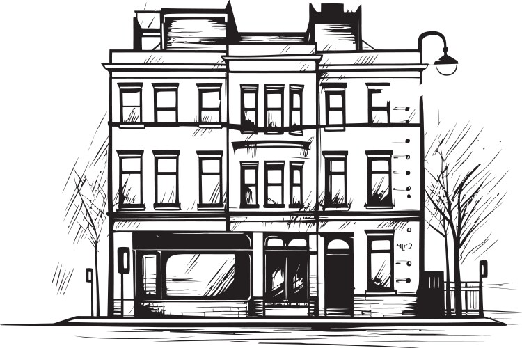 Ebony Urban Development Design Building Royalty Free Vector