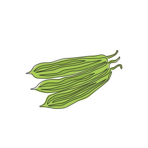 One continuous line drawing of whole healthy Vector Image