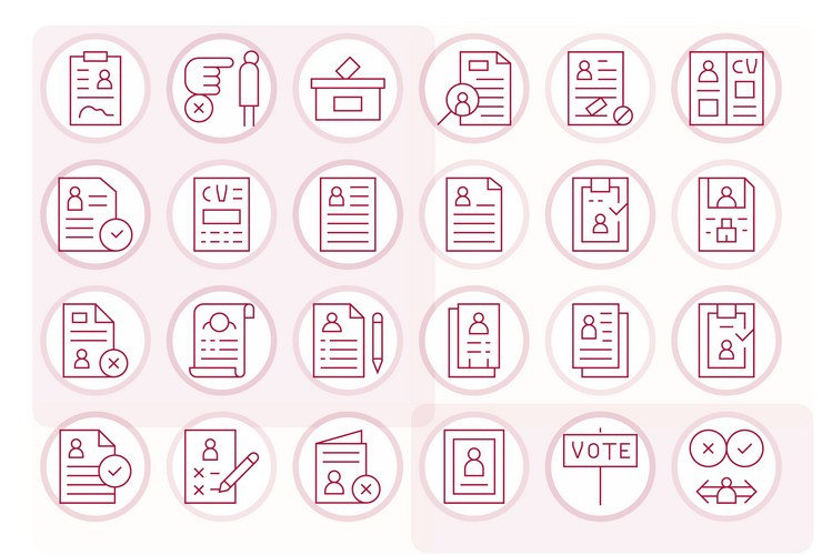 Thin Line Candidate Icons - 24 Icons – Royalty-Free Vector | VectorStock