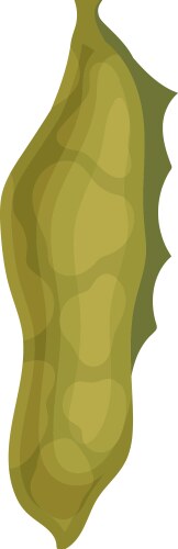 Flat of larva in bright green cocoon Vector Image