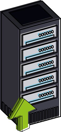 Servers with upload arrow web hosting icon image vector image