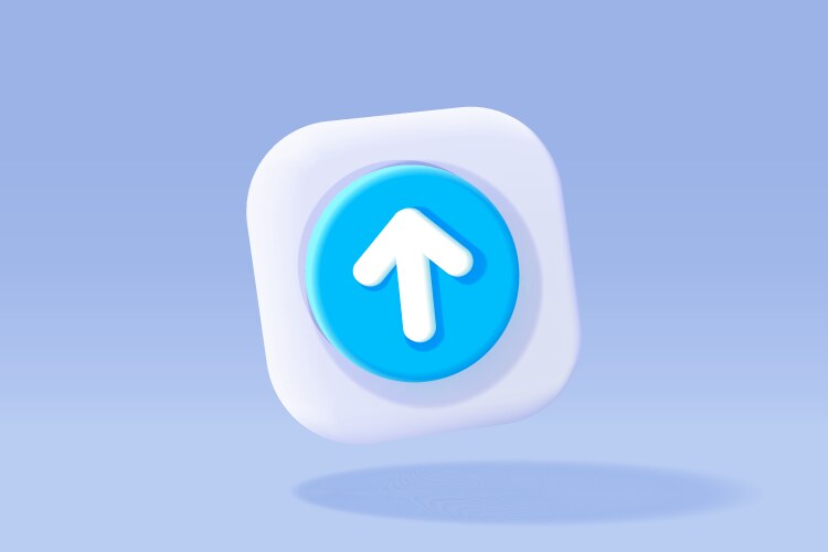 3d icon upload data to cloud computing concept vector image