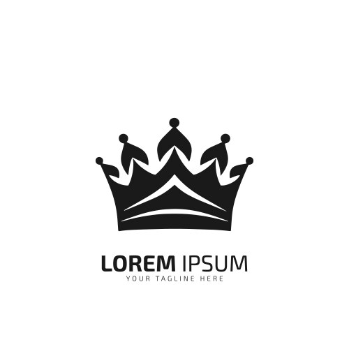 King crown minimal logo icon silhouette isolated Vector Image