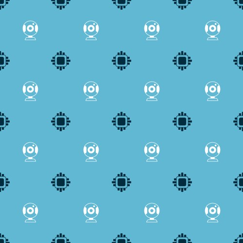 Set processor with cpu and web camera on seamless vektorbild