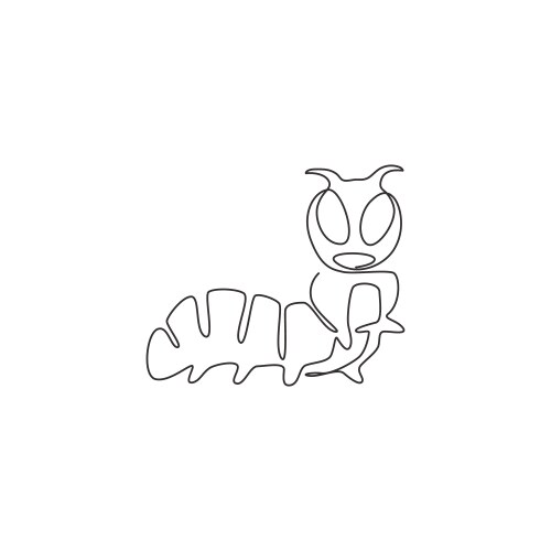 Single continuous line drawing adorable Vector Image