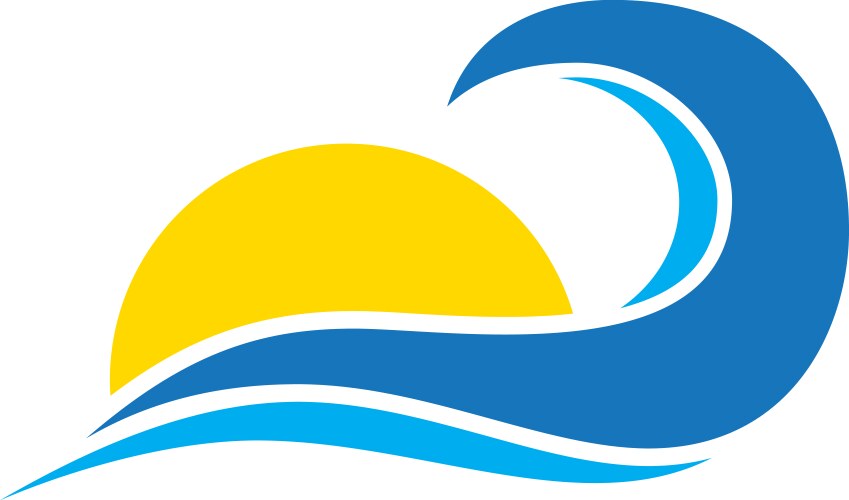 Sunset sea wave logo Royalty Free Vector Image