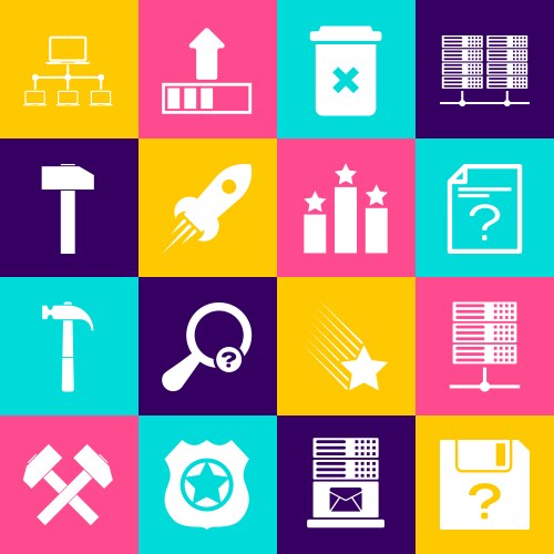 Set unknown document server data web hosting vector image