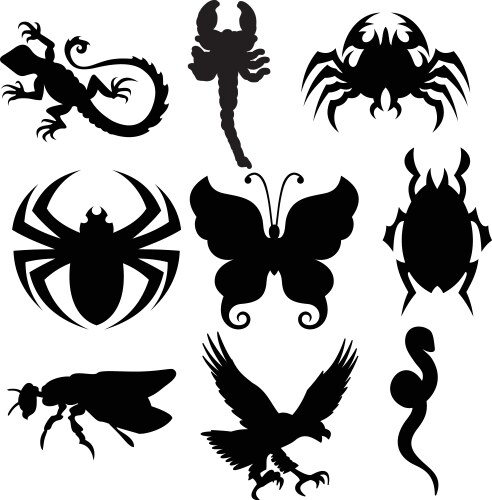 Animals silhouettes vector image