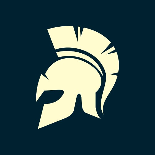 Spartan logo design symbol warrior helmet icon Vector Image