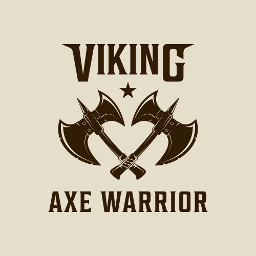 Vintage Viking Axe Logo Vector Image