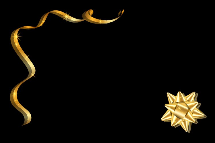 Gold ribbon frame golden serpentine design Vector Image