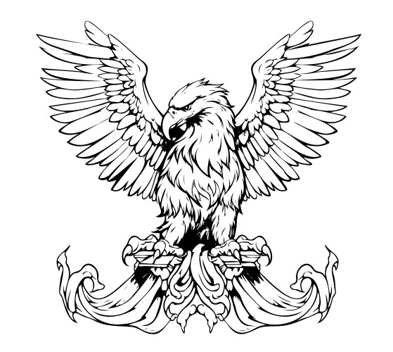 Heraldic eagle with spread wings royal symbol Vector Image
