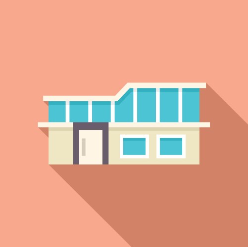 Modern building facade with large windows casting Vector Image
