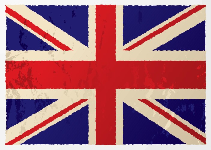 Grunge old uk british flag Royalty Free Vector Image