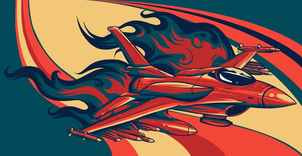 High-Speed Combat Jet Vector Image