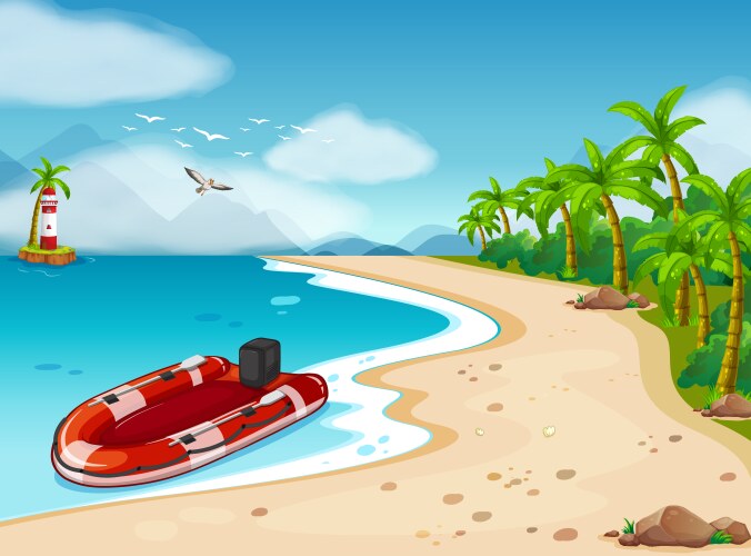 Beach and ocean Royalty Free Vector Image - VectorStock