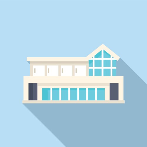 Modern building facade with large windows casting Vector Image