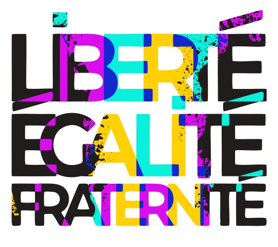 liberty egality fraternity slogan of french vector image