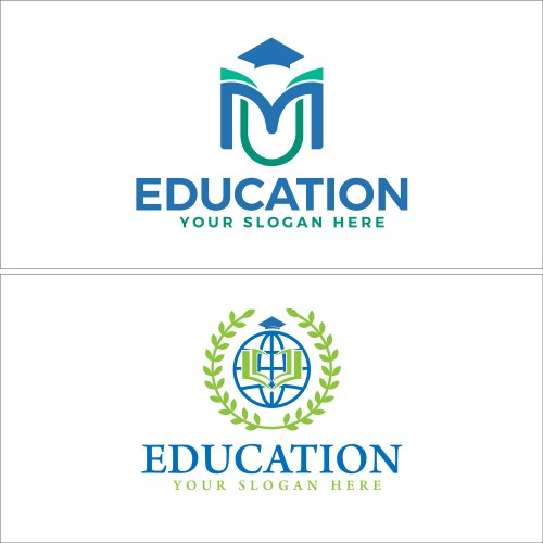 education school emblem logo design vector image