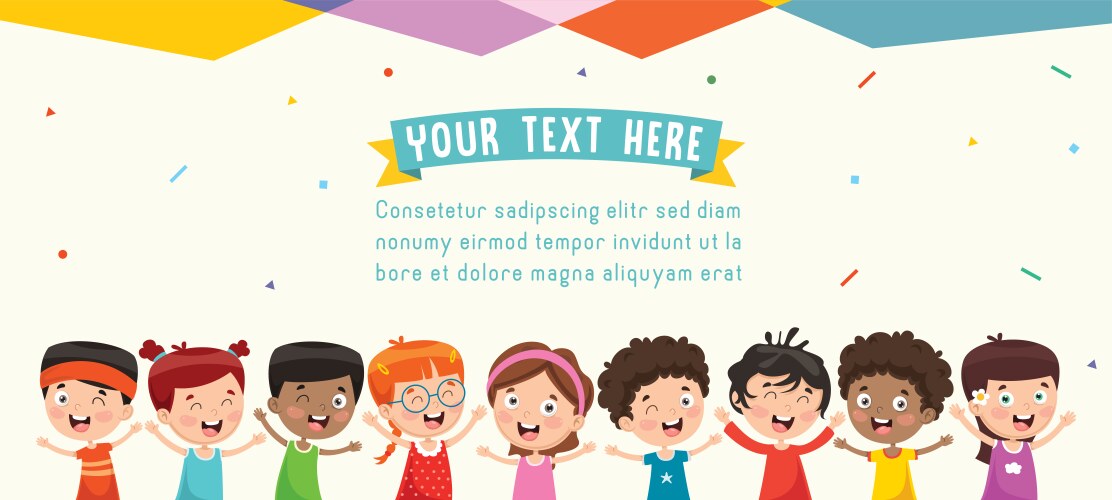 Kids hold placard children holding blank banner Vector Image
