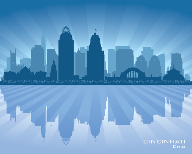 Cincinnati Skyline Silhouette Vector Image