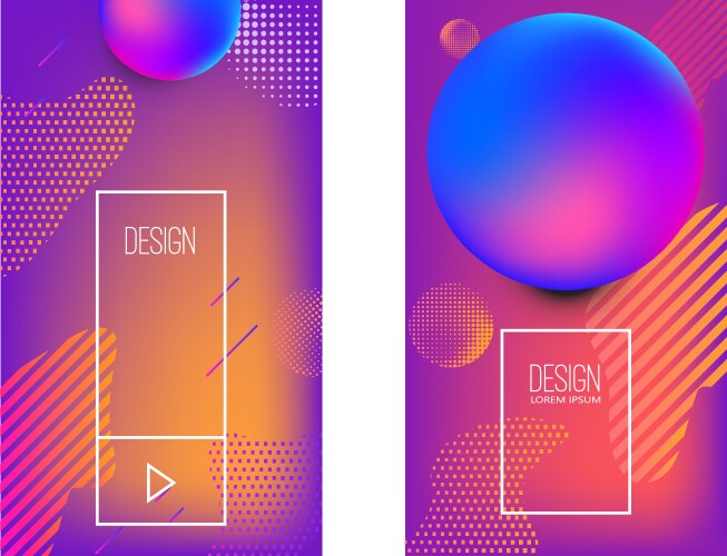 set of banner design templates with abstract vector