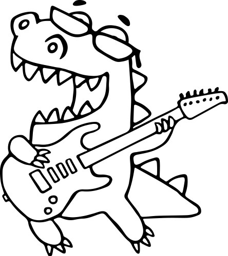 Dragon Rock Musician with Guitar Vector Image
