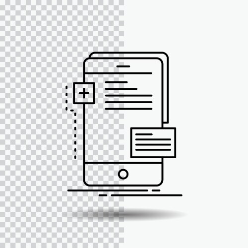 Frontend interface mobile phone developer line vector image