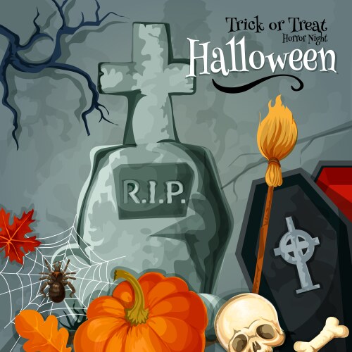 Halloween Trick or Treat Card Vector Image