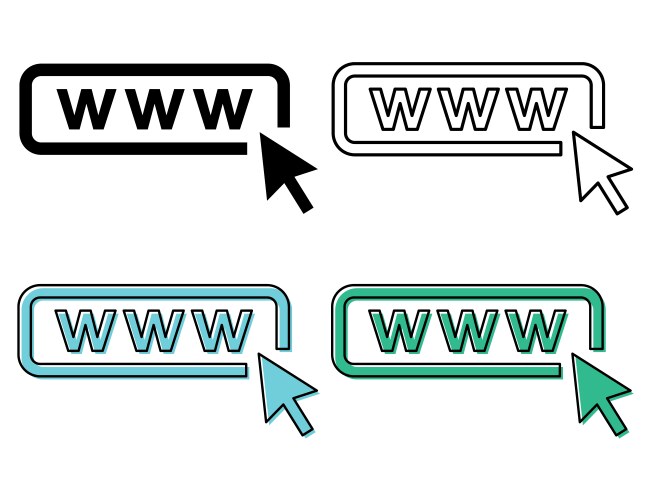 Set of world wide web icon www internet website vector image
