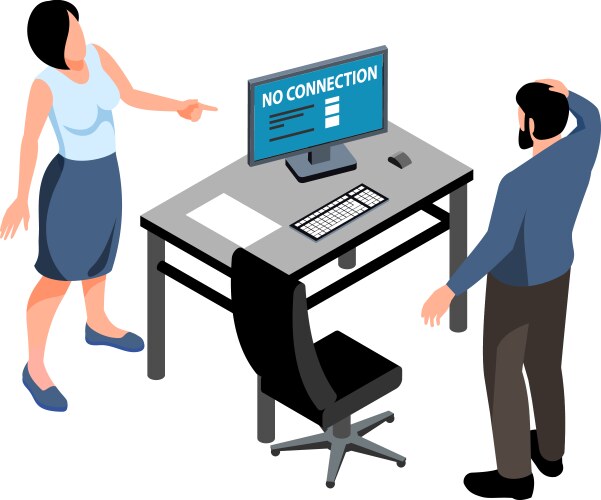 Sysadmin Fixing Internet Issue vector image