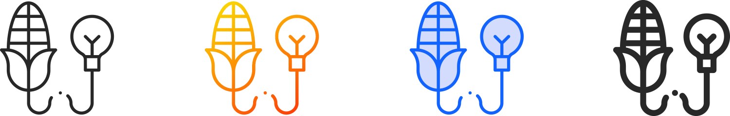 Bio iconthin linear gradient blue stroke and bold Vector Image