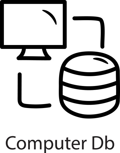 Computer db outline icon design data vector image