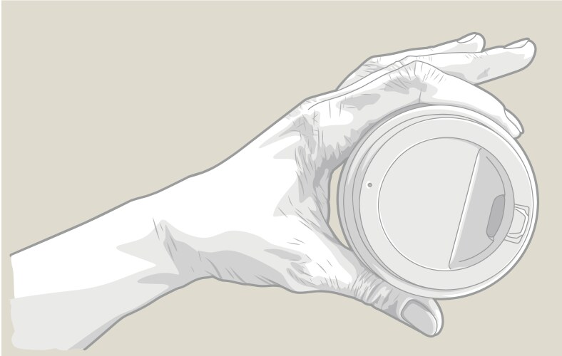 Hand Holding Coffee Cup Sketch Vector Image