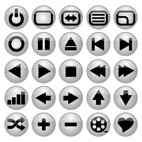 Media player icon set Royalty Free Vector Image