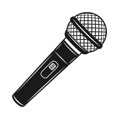 Microphone black object or design element vector image