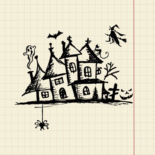 Old mystery house halloween night Vector Image